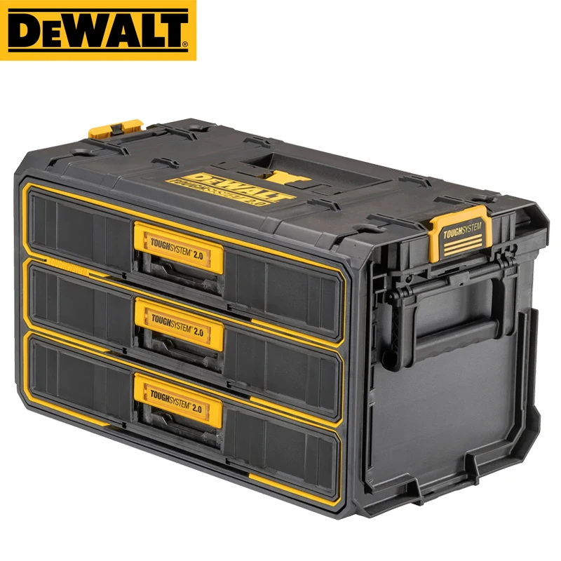 DEWALT DWST08330 ToughSystem 2.0 3-Drawer Unit Tool Case Quick-close Ball-bearing Metal Slides Heavy Storage Tool Box