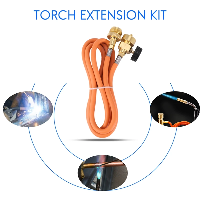 Welding Torch Hose CGA600 1.5M (5Ft) Hose And Belt Hook For MAPP Torch Extension Kit