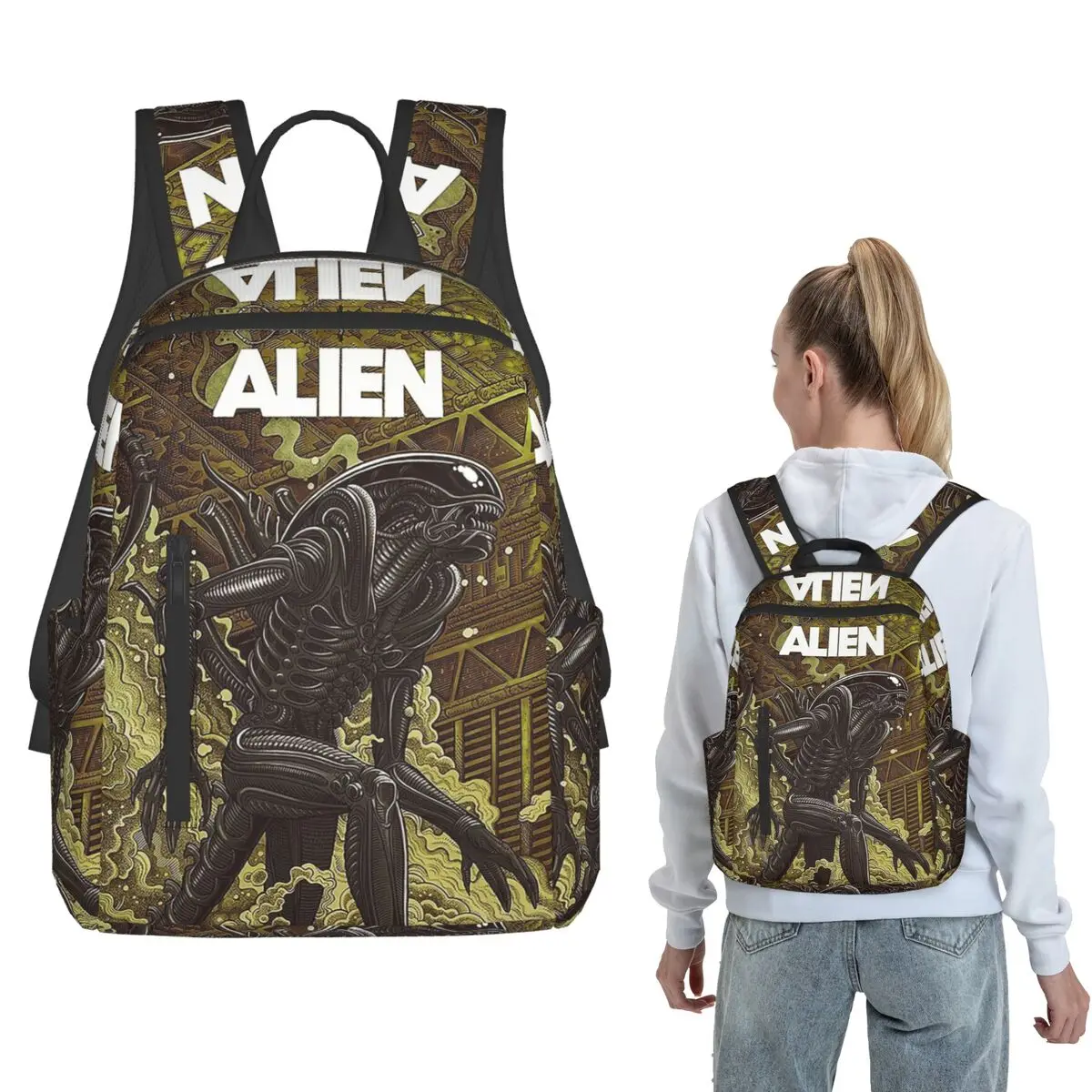 Movie Alien Backpack Daypack Boys Girls BookBag School Bag Shoulder Bags for Men Women