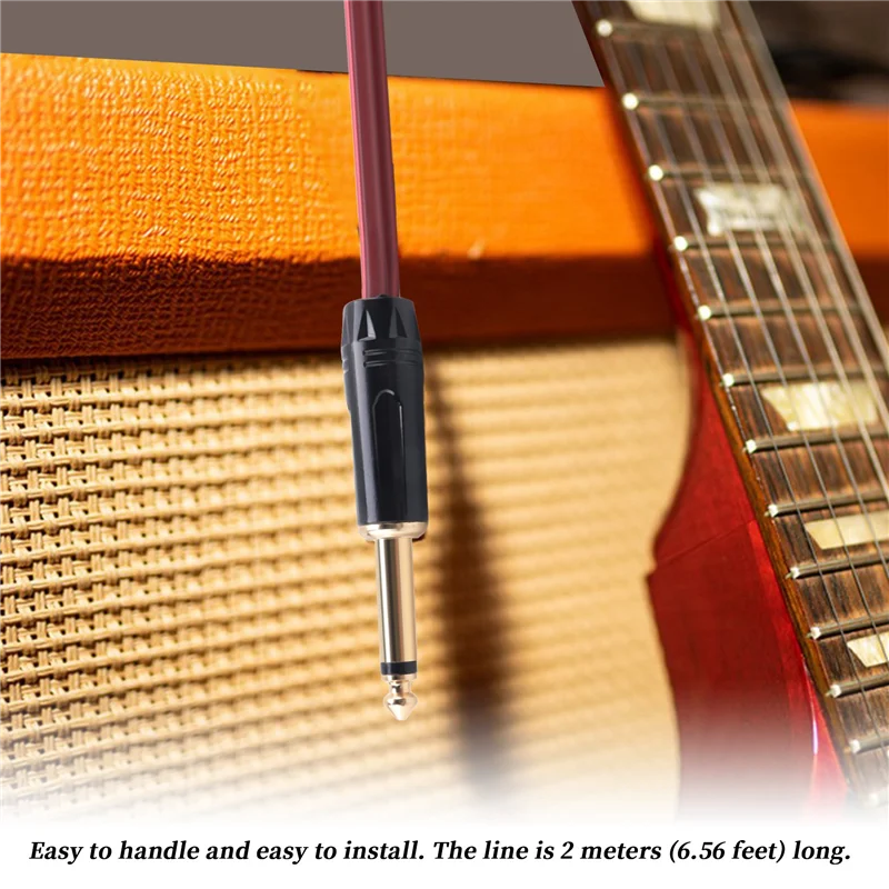 

A08E-1/4 TS To Speaker Bare Wire,Audio Cable To 6.35Mm Male Mono Adapter Replacement Open End Gold-Plated OFC Hifi TS Speaker