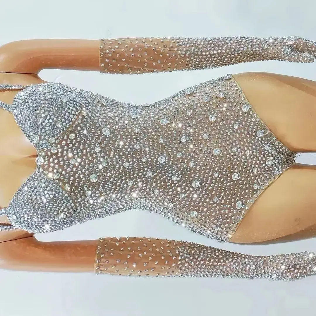 

Diamond Bodysuit Performance nightclub bar singer one-piece dance team outfit luxury show bodysuit