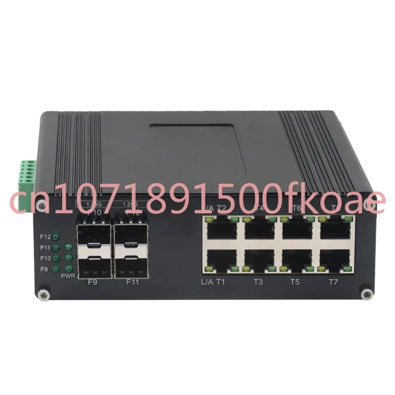 Managed Network Switch Industrial L2+ 8 Port 10/100/1000T + 4  1000X SFP Gigabit Ethernet