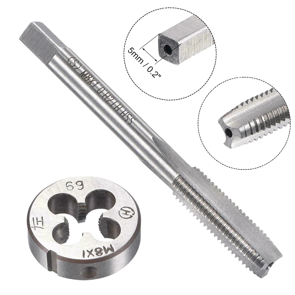 

M8 x 1mm Thread Taps and Circular Die Set, Left Hand, High Speed Steel, for Stainless Steel, Iron, Copper, and More