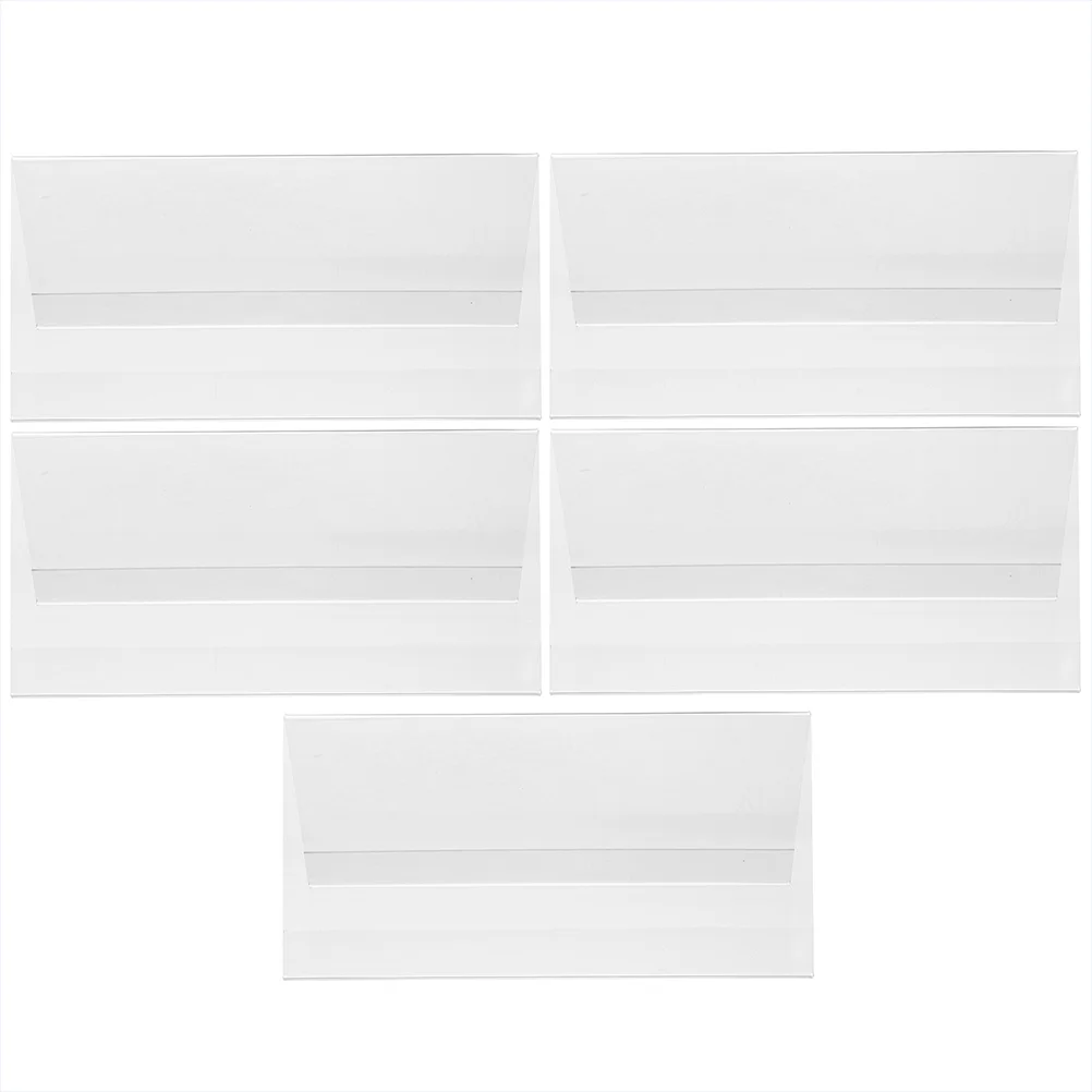 

5pcs Conference Table Cards Acrylic Name Plate Clear Desktop Display Sign Holder Stand Wedding Seat Number Holders Safe