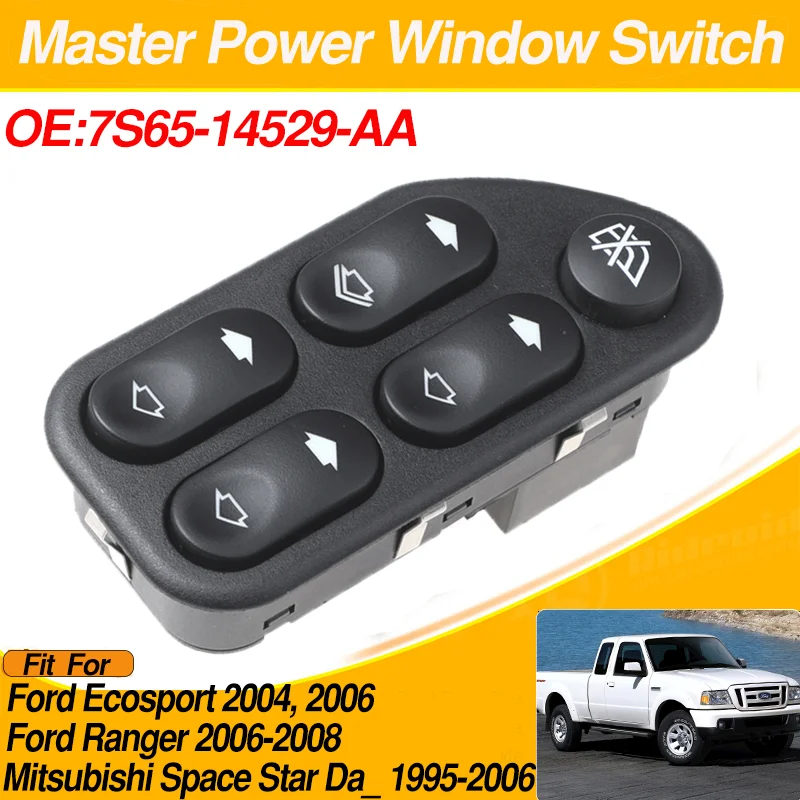 

7S65-14529-AA 3+8 Pins Master Power Window Switch Button For Ford Ecosport Ranger Mitsubishi Space Star Da_