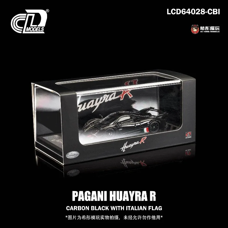 In Stock 1:64 black all carbon fiber flag-patterned alloy car model die-cast static car model creative display item holiday gift