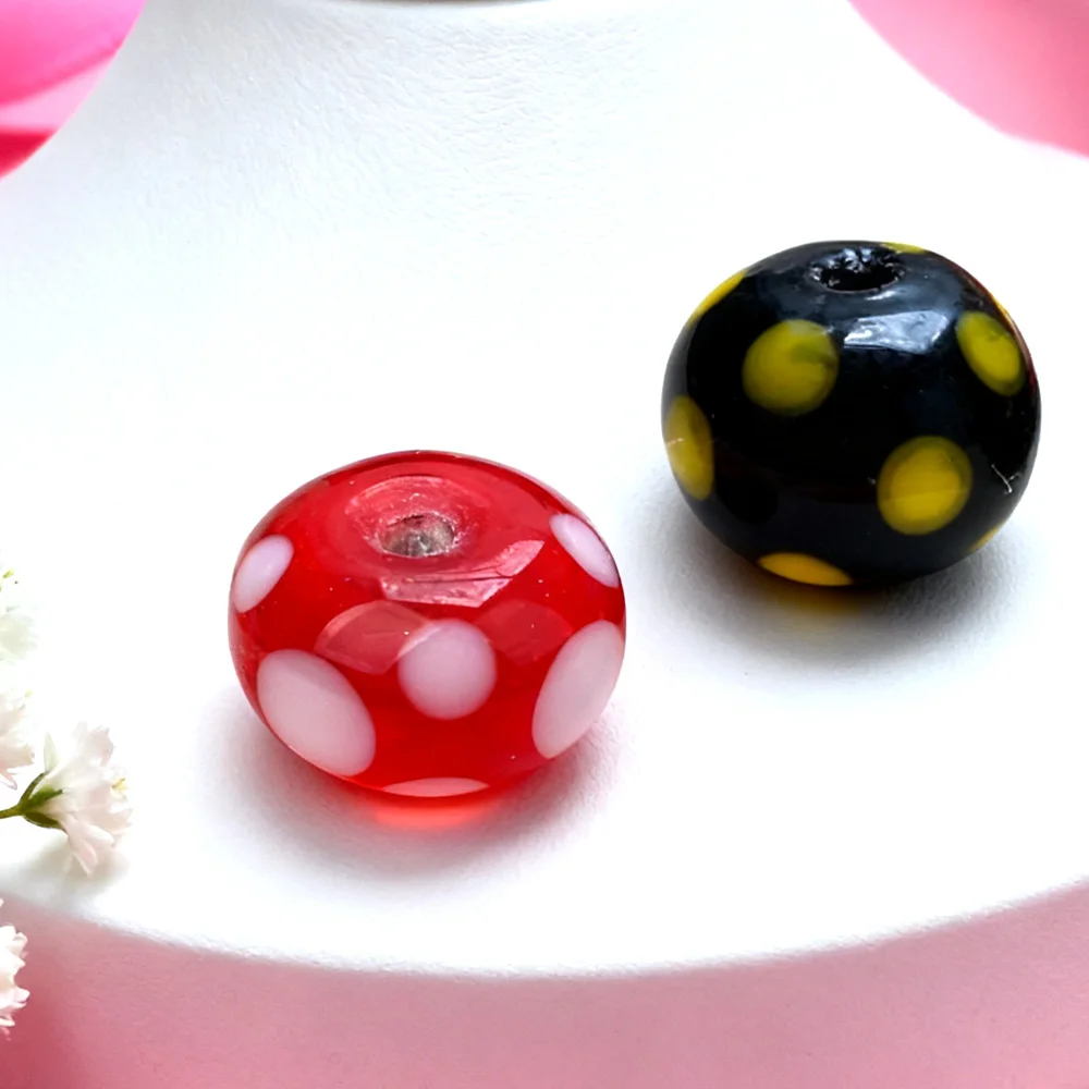 

2 шт./лот, высокотемпературные черные/красные стеклянные бусины лэмпворк для браслетов/серьг/ожерелья, аксессуары для изготовления ювелирных изделий своими руками