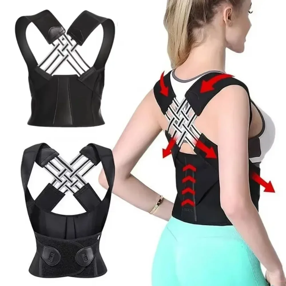 Posture Back Brace Adjustable Back Support Strap to Men and Women Prevent Spinal Distortion and Hunchback Suitable for Exercise