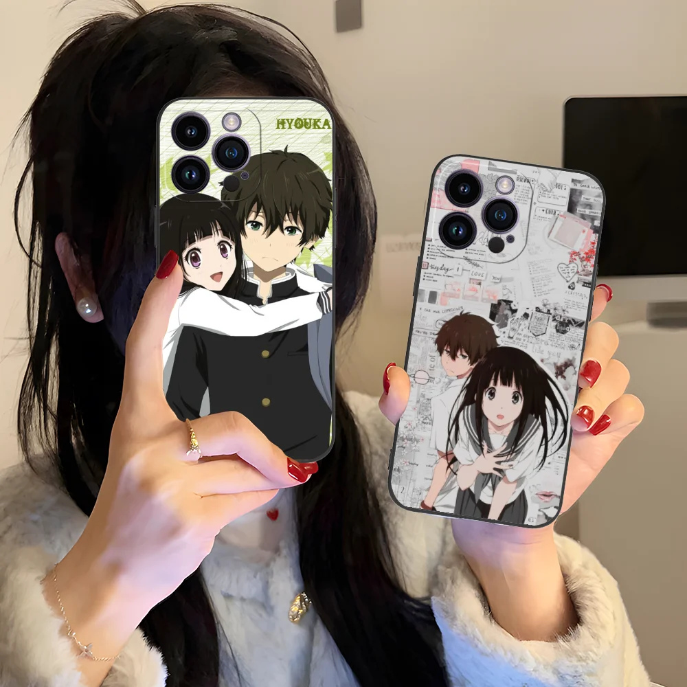 Hyouka Anime 전화 케이스 iPhone 16 15 14 13 12 11 X XR XS 8 7 Pro Max Plus 미니 블랙 커버 스마트 폰 핸드폰