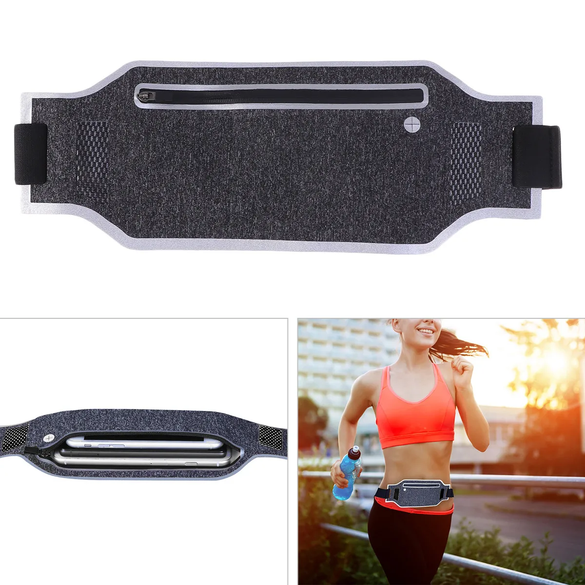 

Ultra Slim Waist Pack for Running Lightweight Adjustable Fanny Pack with Phone Compartment Men Women Sports Belt for Hiking