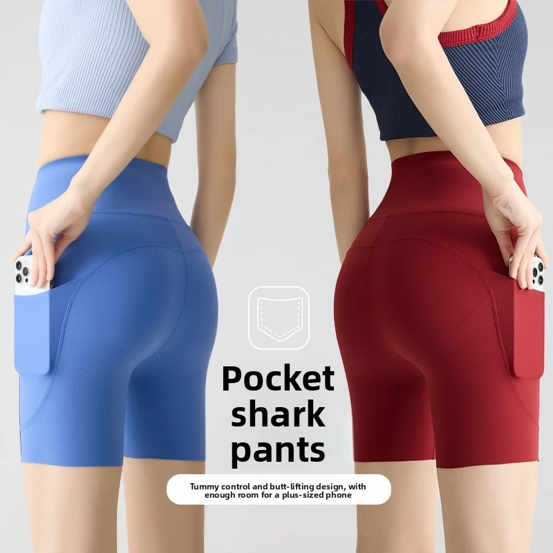 

Women's Yoga Shorts with Pockets High Waist Booty Lifting Tummy Control Quick Dry Gym Running Workout Shorts