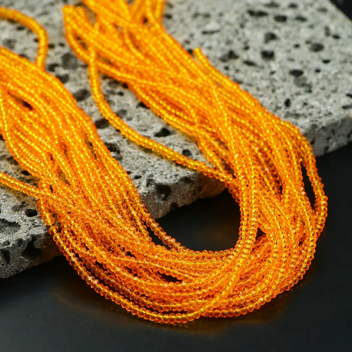 Orange facettiertes Kristallglas, 150–600 Stück, 2,5 mm, flach, rund, lose Distanzperlen für Schmuckherstellung, DIY-Armbänder, Halsketten, Ohrringe