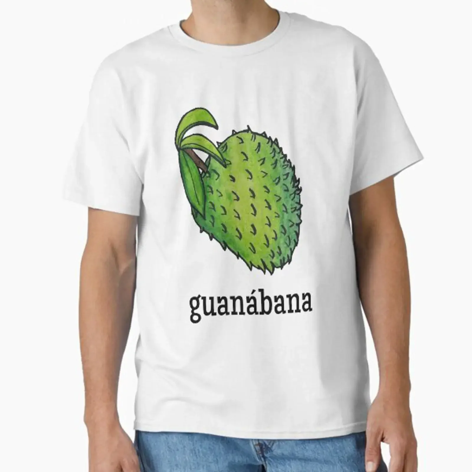 Guanabana Soursop, diseñado y vendido por Art y Son, ropa vintage con efecto lavado, ligeramente de diseñador, transpirable.