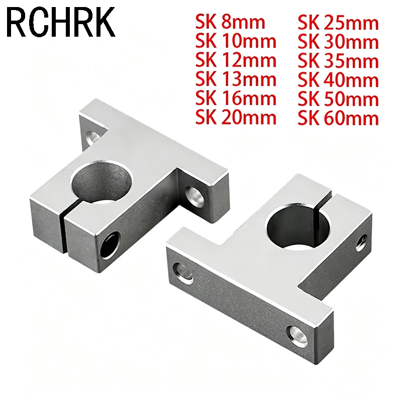 Linear Optical Axis SK Vertical Support Aluminum Alloy Bearing Frame Polished Rod Holder SK/8mm——SK/60mm