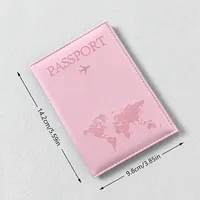 PU Leather Passport Cover For Men & Women Organizer - Protective Card Holder ID Document Covers World Map Travel Passport Case 3