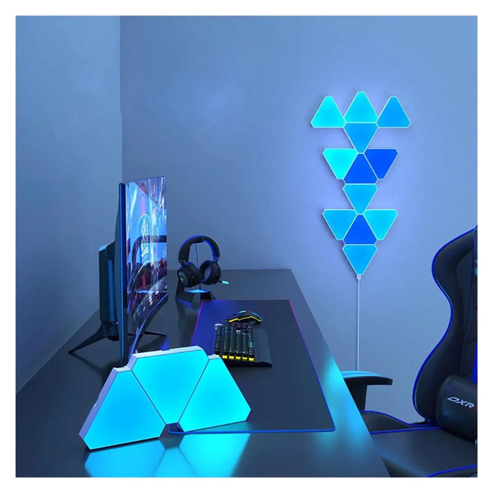 3Pack WIFI Bluetooth 5V USB Triangle Lamps LED Night Light For Game Bedroom Decoration Creative Decor Wall