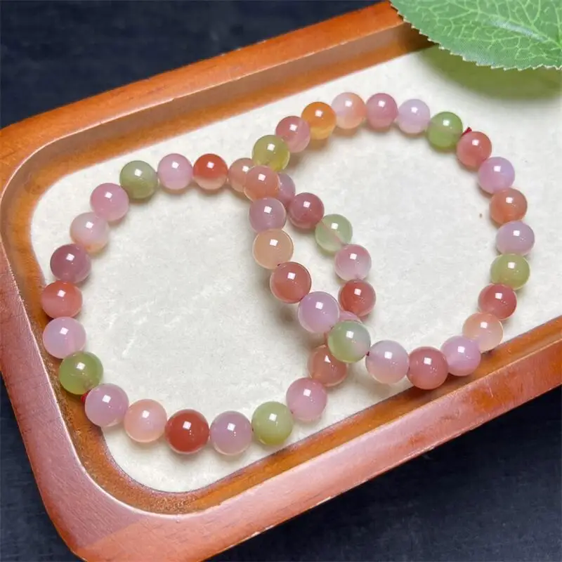 8MM Natural Yanyuan Agate Bracelet Women Fashion Charm Crystal Healing Fengshui Energy Yoga Jewelry 1PCS