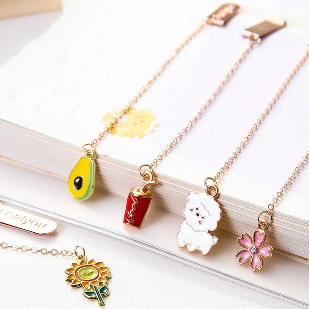 

Cute Ins Style Metal Creative Tassel Bookmark Cartoon Multi Styles Book Clip Animal Fruit Astronaut Book Holder Positioning Clip