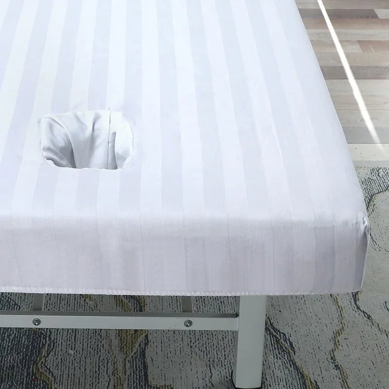 Pure Cotton Beauty Salon Bed Sheet Cover Elastic Band Sheet Non-slip SPA Massage Bed Sheet Cover 100% Cotton 4 Sizes