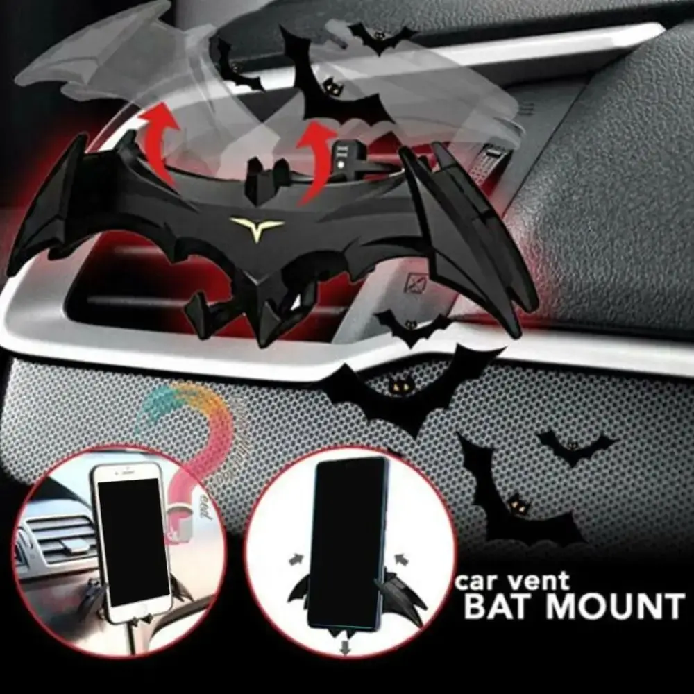 Bat-shaped Gravity Car Phone Holder Anti-Scratch Shockproof Vehicle Bracket Adjustable Creative Air Outlet Phone Support