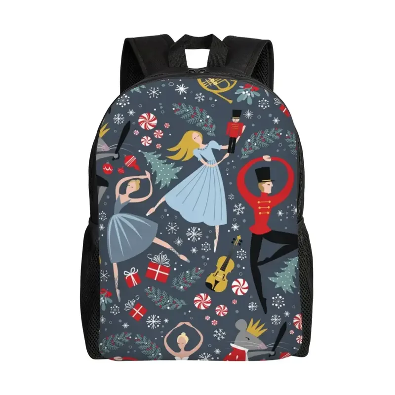 

Nutcracker Ballet Dancer Backpacks for Men Women Waterproof College School Bag Printing Bookbag