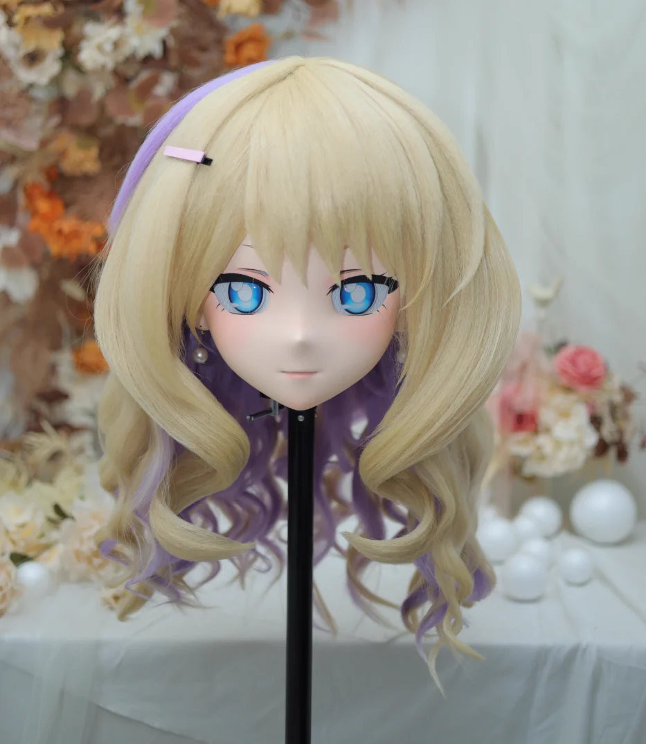 (NFD36--41)Customize Full Head With Lock Pretty Female/Girl Japanese Animego Character Kig Cosplay Kigurumi Mask Crossdress Doll