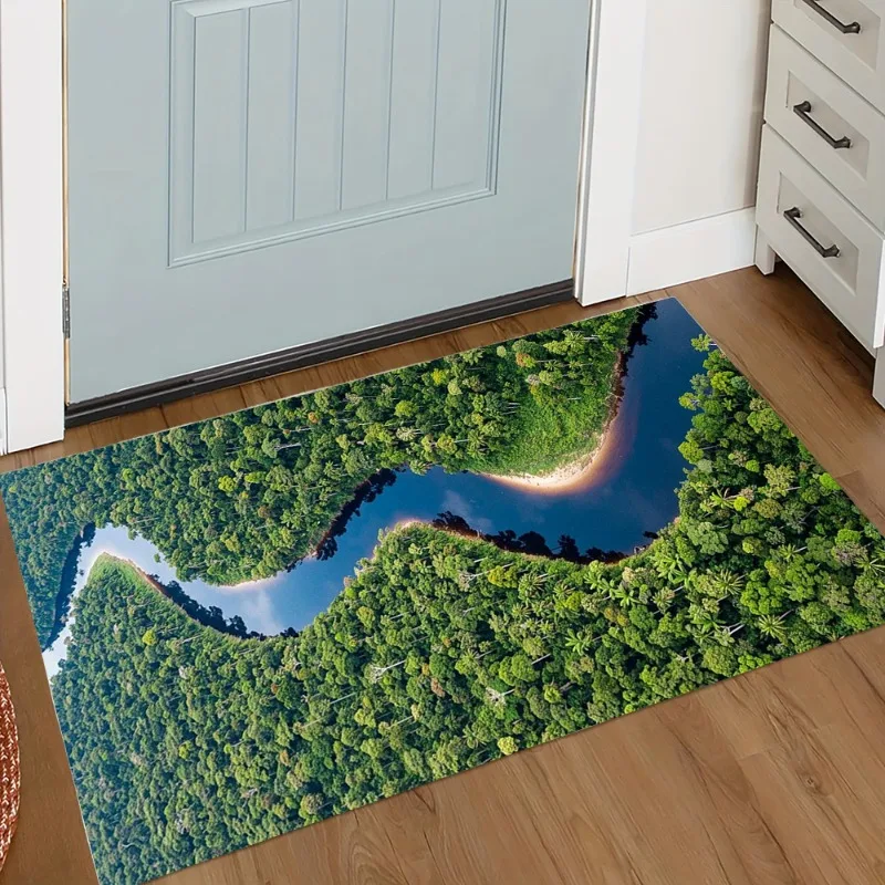 River Door Mat Non-Slip Bathroom Floor Mats for Bedroom Living Room Entrance Carpet Camping Rugs Yoga Mat Home Decoration Rugs