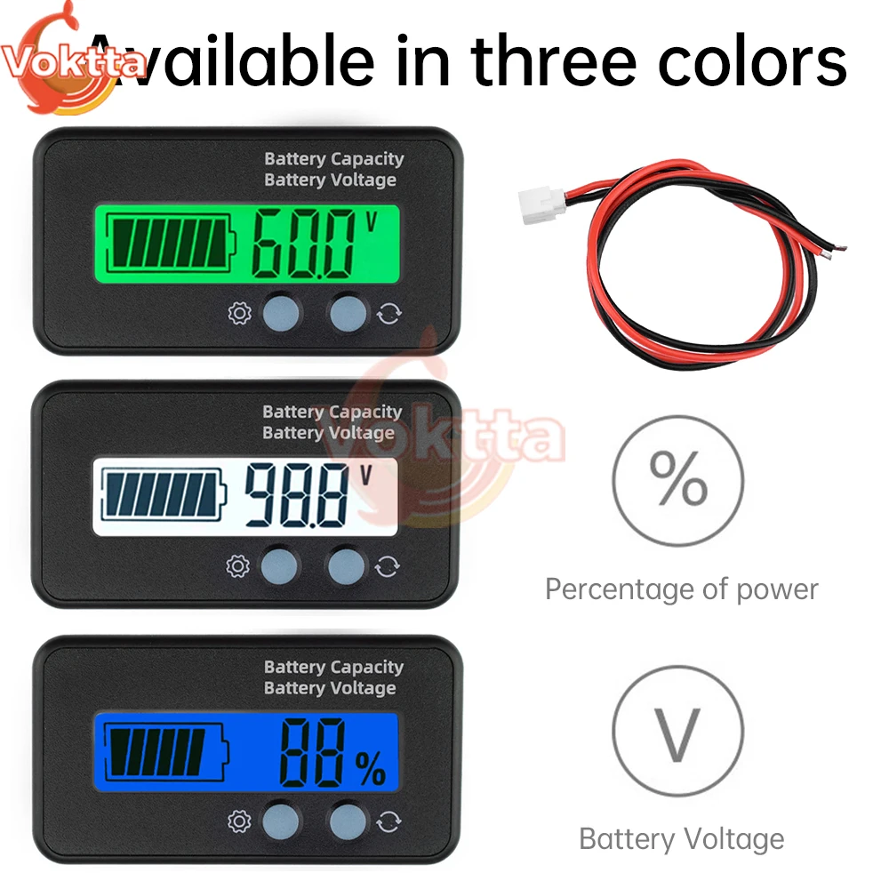 DC 6-100V Lead Acid Lithium Battery Capacity Indicator LCD Digital Voltmeter Car Motorcycle Voltage Battery Charge Tester Tool