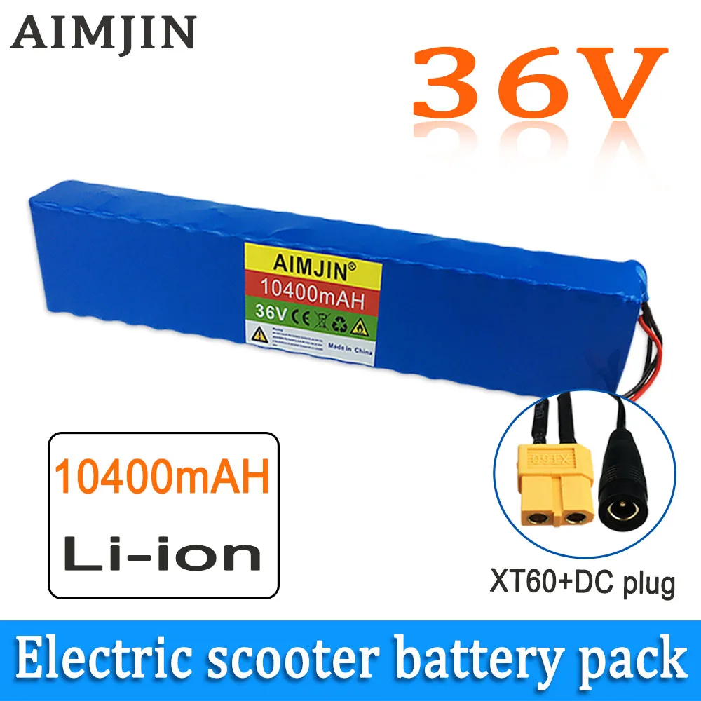 18650 36V 10400mAh  BMS Li-ion Battery Pack 10S4P 500W High Power Modified Bicycle Scooter Electric Vehicle with charger