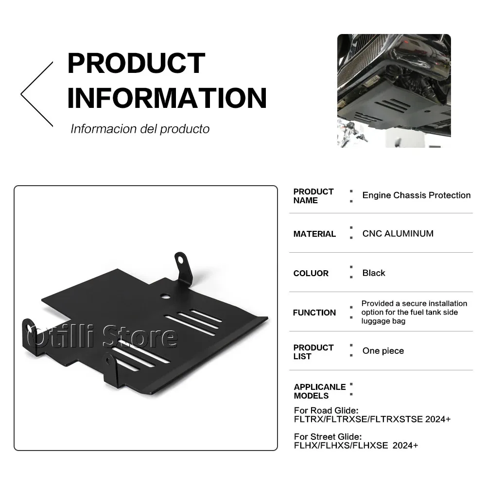 2024 2025 Street Glide FLHX Zubehör Unterfahrschutz Unterer Motor-Chassisschutz Neues Motorrad für CVO Road Glide FLTRXSE