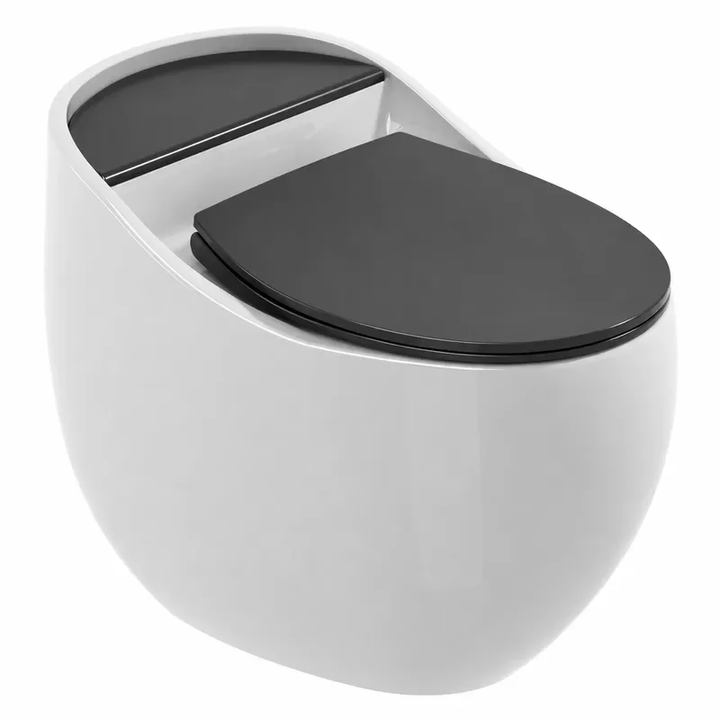 Modern Simple Siphon Toilet Water Saving Swirl Flush Egg Shaped Ceramic Commode for Home Hotel Bathroom Project