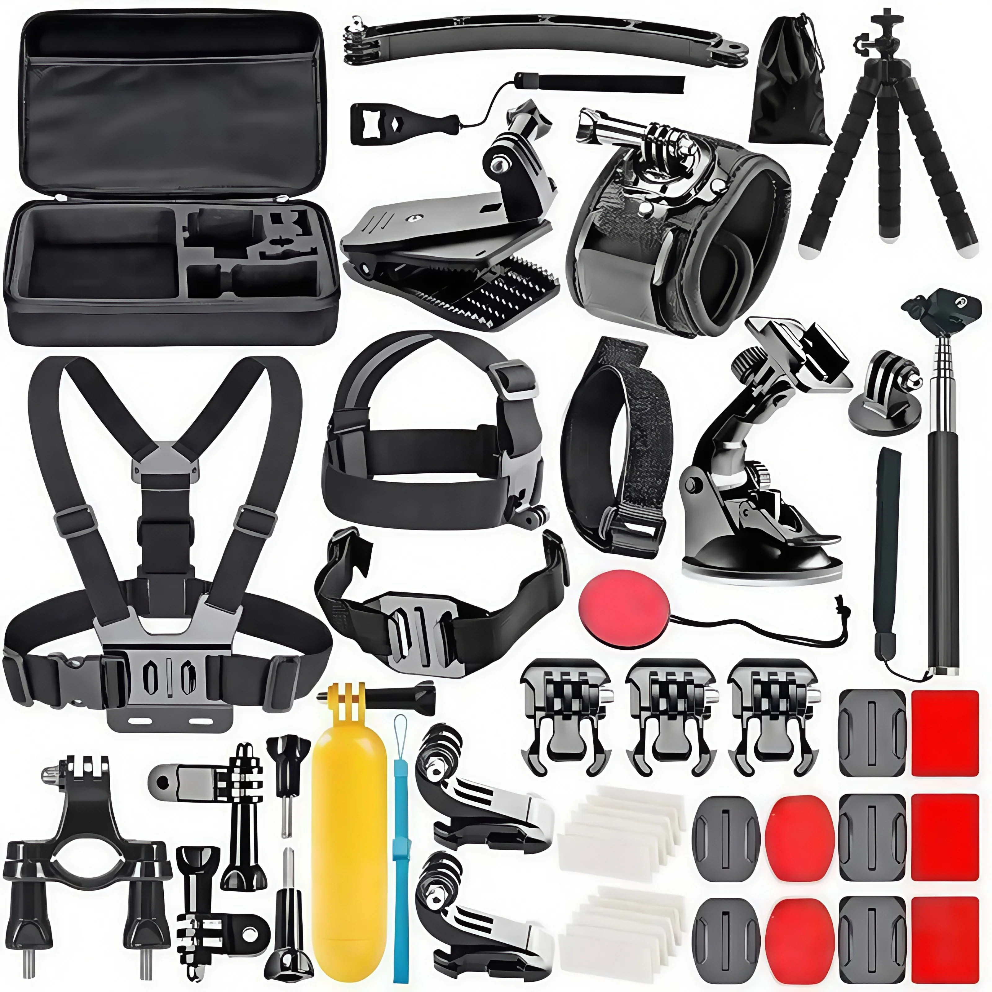 Zestaw akcesoriów 50 w 1 do kamer sportowych DJI Osmo Action GoPro Hero 10 9 8 7 6 5 4 3 Insta360 AKASO Yi Sjcam — zdjęcie produktu 2