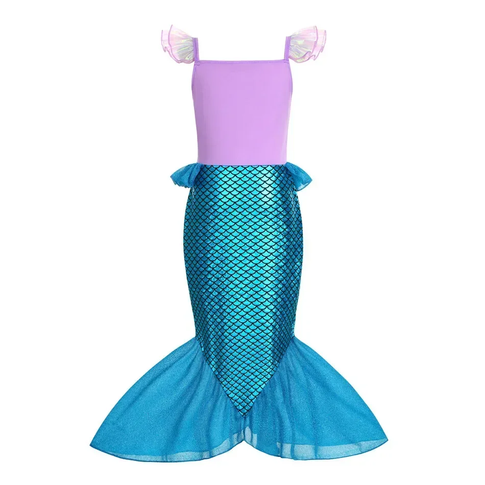 Little Mermaid Princess Dress for Girls Halloween Cosplay Ariel Costume Children Carnival Birthday Party Clothes 3-10 Years