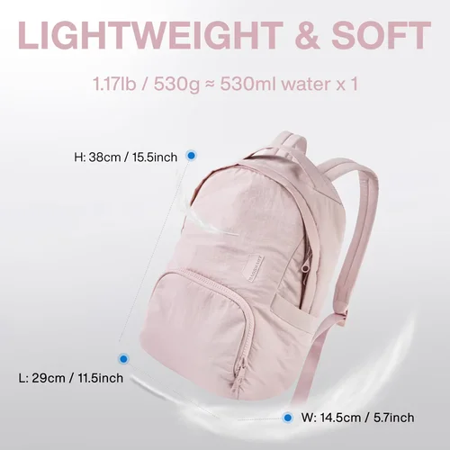 Imagen 2 del producto Mochila BAGSMART para mujer, bolso para ordenador portátil de 13 pulgadas, bonito bolso escolar Kawaii, mochilas de viaje de nailon impermeables antirrobo, bolsa de libros para mujer