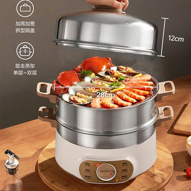 Electric Cooker Multi-functional Household Electric Hot Pot Electric Cooker Three Layers Large Capacity 13L
