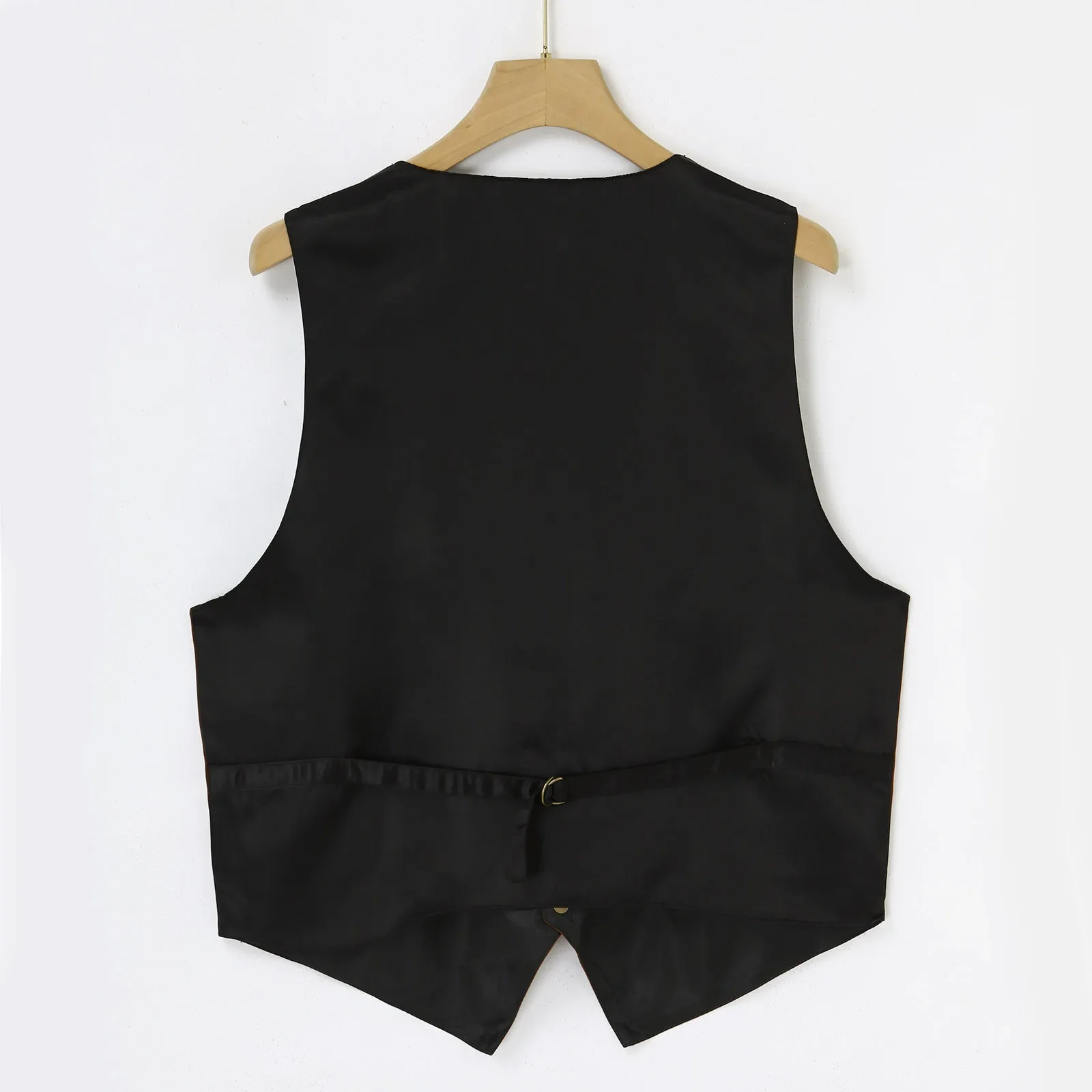 الرجال سترة جلدية الخامس الرقبة واحدة الصدر الغربية أكمام الرجال صدرية دراجة نارية السائق سترة جلدية نادي المروحية سترة #5