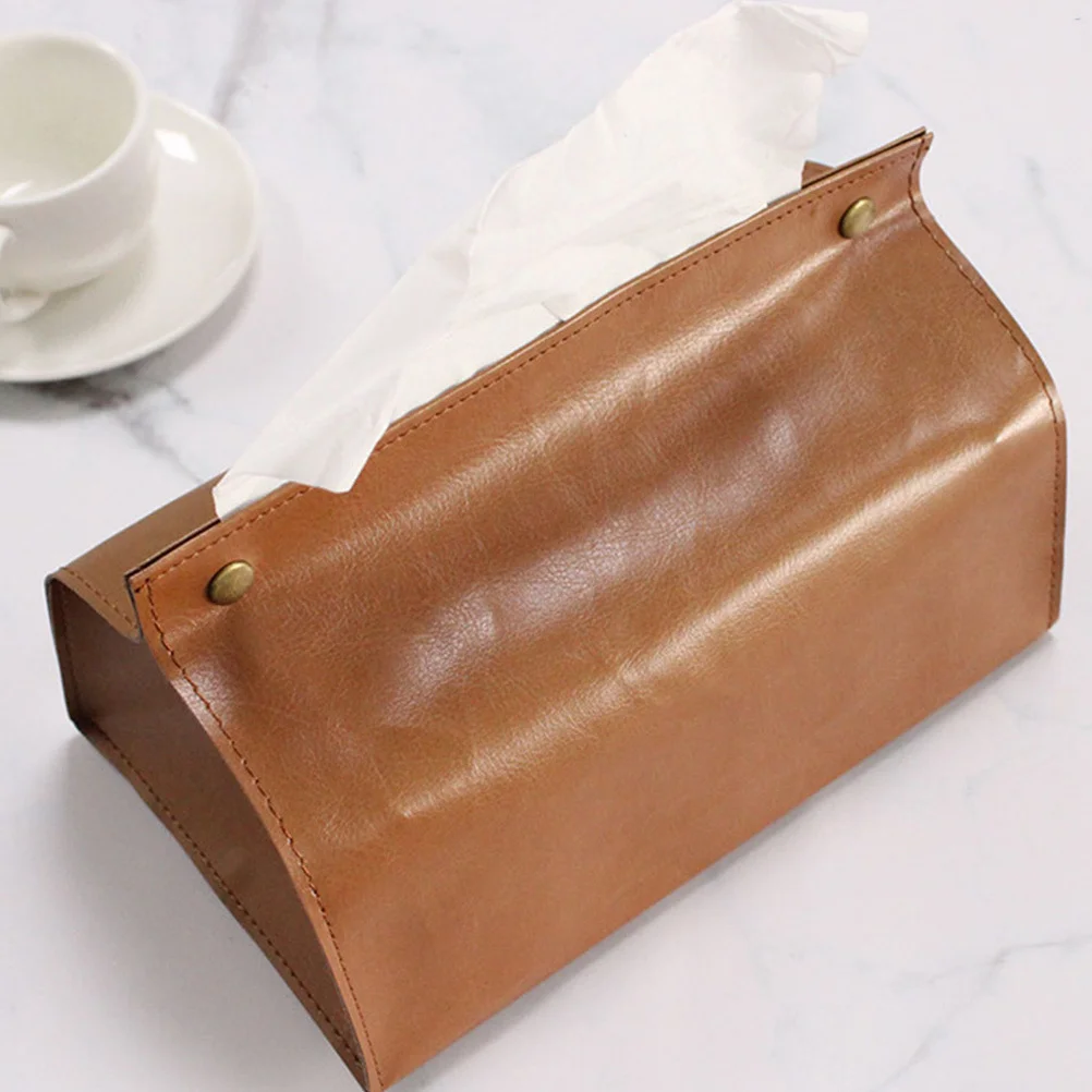 

Pu Tissue Box Holder Napkin Dispenser Storage Case For Car Home Office Design Portable Foldable Napkin
