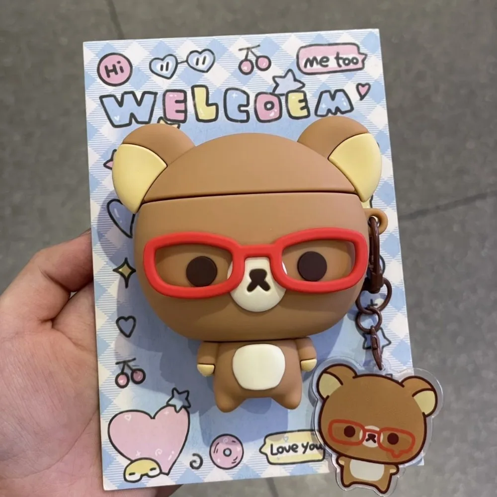 Rilakkuma Headphone Case AirPods Pro 2 Pro 3 4 5 Generation Shockproof Anti Drop Protective Shell Portable Earphone Accessory view 2