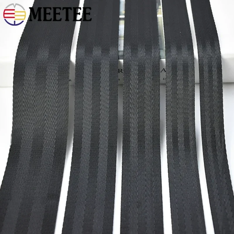 1-5M 20-75mm Black Nylon Webbing Strap for Car Seat Belt Sling Backpack Lanyard Band Clothes Sewing Ribbon Fabric Tape Accessory