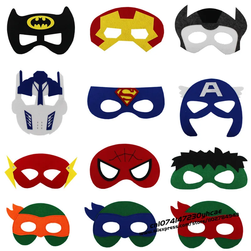 5 Pcs/Lot Halloween Superhero Masks Christmas Birthday Party Dress Up Costume Cosplay Mask For Kids Children Favor Mystery Gift