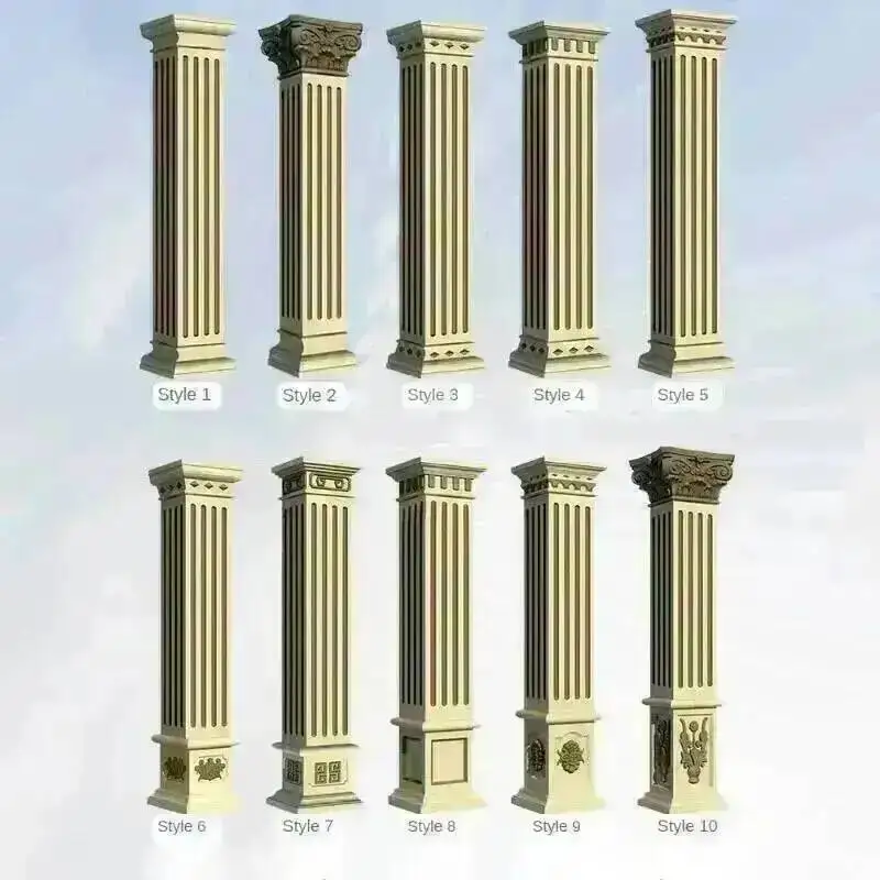 Home Mold Column Garden Roman for Buildings Square Column Antique Various Patterns Mold Full Set of Square Villa Gate Pillars f