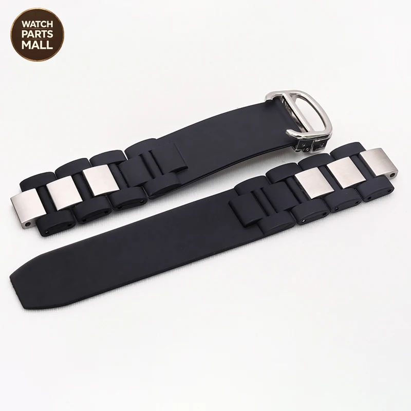 20mm Rubber Strap Watch Band For CART. 21st Century W10125U2 Aftermarket Generic Watch Strap No Logo Watch Parts