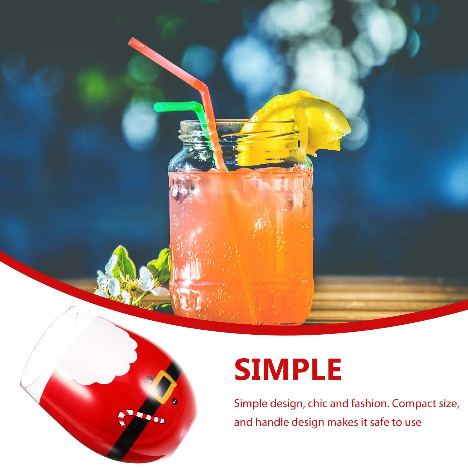 

Hand-Painted Glass Chubby Mug Simple Chic Design Water Cup for Christmas Party Coffee Tea Christmas Gift