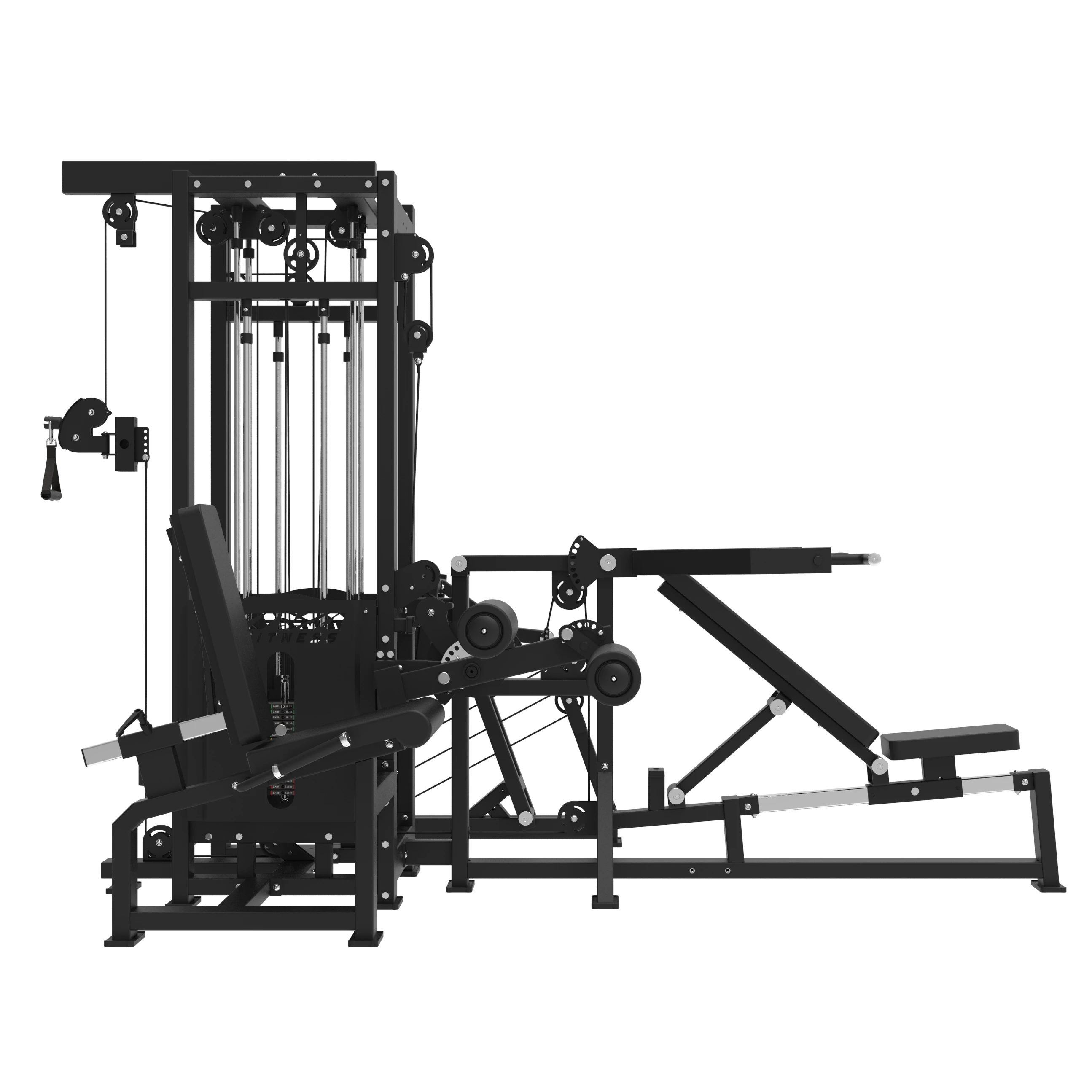 Multifunctionele 4-station beenpers krulverlenging borst oefenmachine