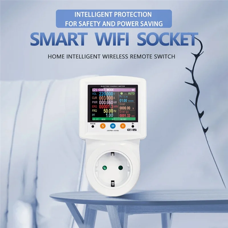 

【Купить это ниже!】Tuya WIFI Smart Wattmete Цифровой измеритель мощности Счетчик электроэнергии Защита напряжения и тока Таймер Переключатель ЕС Pl