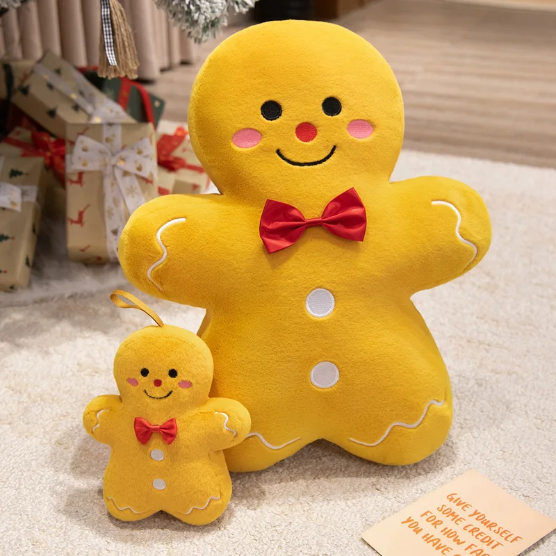 New Christmas Gift Plush Toy Kawaii Ginger Man Christmas Tree Stuffed Doll Cartoon Christmas Cookie Gift Set Cute Holiday Decor