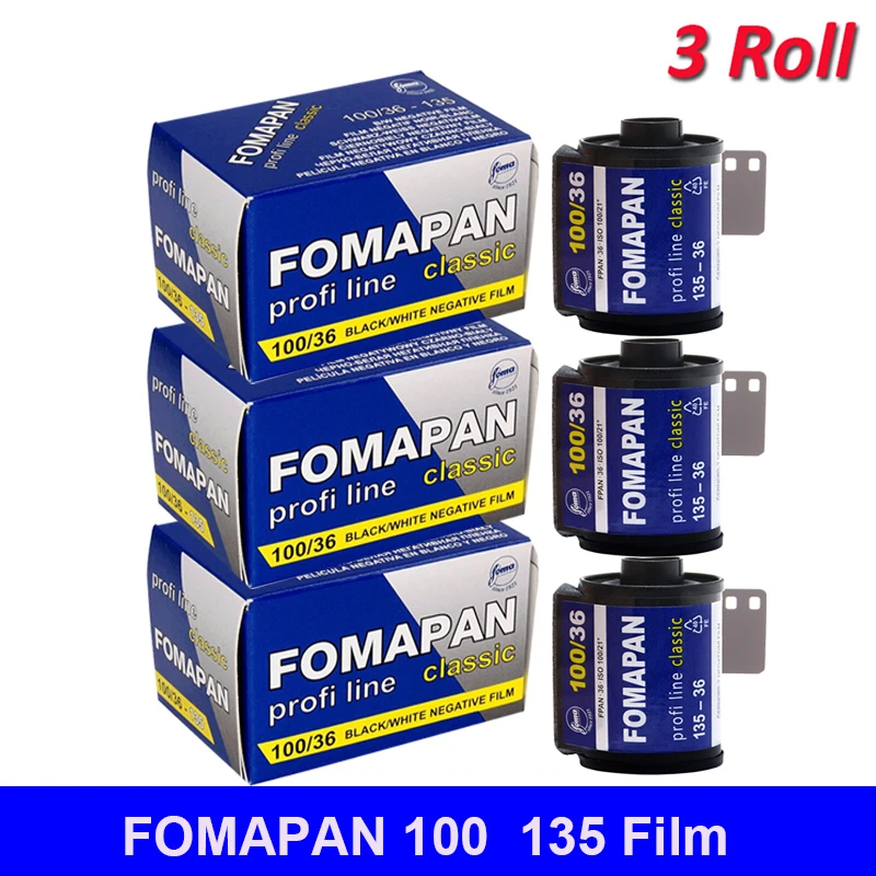 キネトスコープフィルム,新しい古典的な黒と白のサブパッケージロール,古典的なfomapan,1ロールあたり36露出,100 135, 3ロール