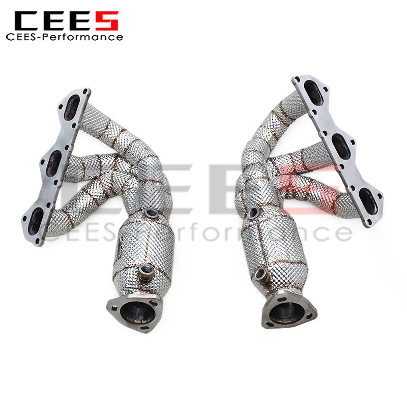 

CEES Catted Downpipe Exhaust Pipes for Porsche 718 Cayman Spyder GTS/GT4 4.0L 2025 High Flow Manifold With Heat Shield