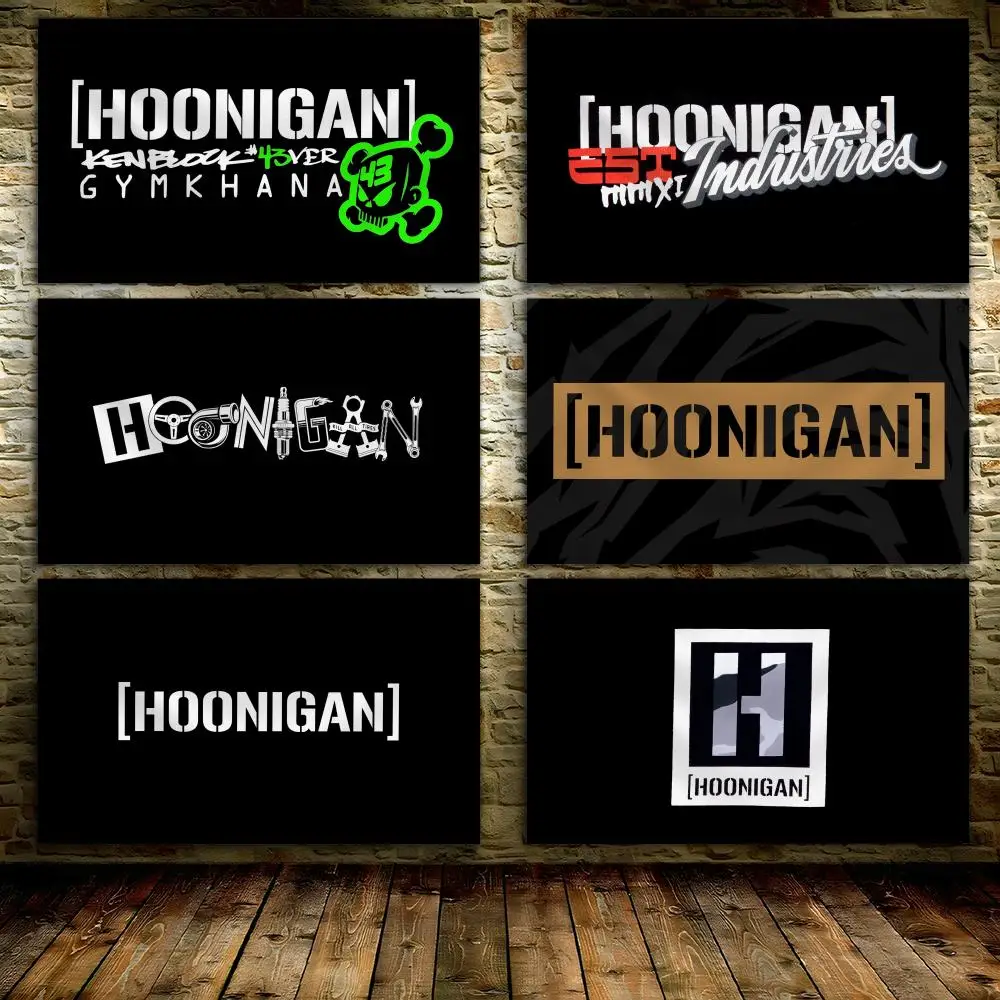 H-Hoonigan Racing car Flags Custom Wall Hanging Background Art Banner for Bedroom Home Living Room Outdoor Decor