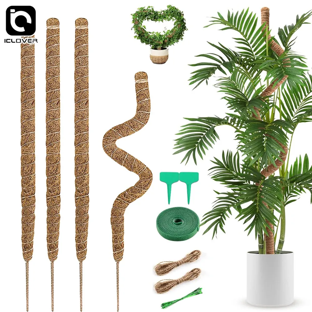 

4PCS Bendable Moss Poles Plant Support Stakes fr Potted Monstera Climbing Plants